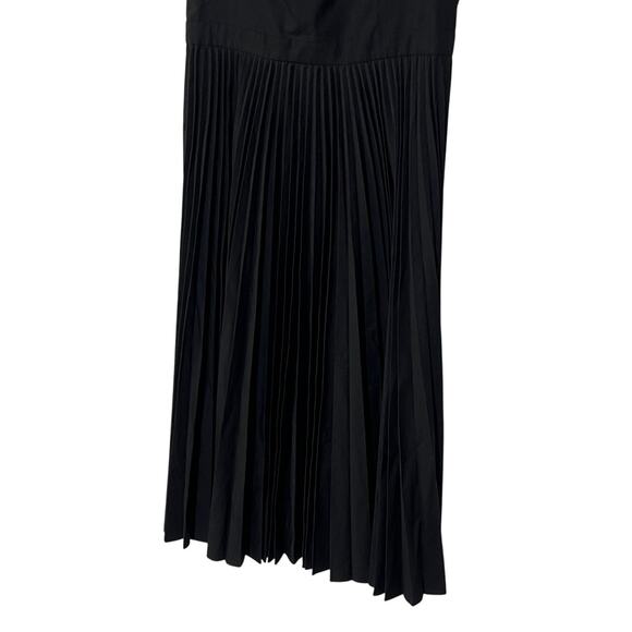 THEORY WOMENS SIZE 6 SLEEVELESS PLEATED VOLUME POPLIN MIDI DRESS BLACK NEW - Picture 9 of 14